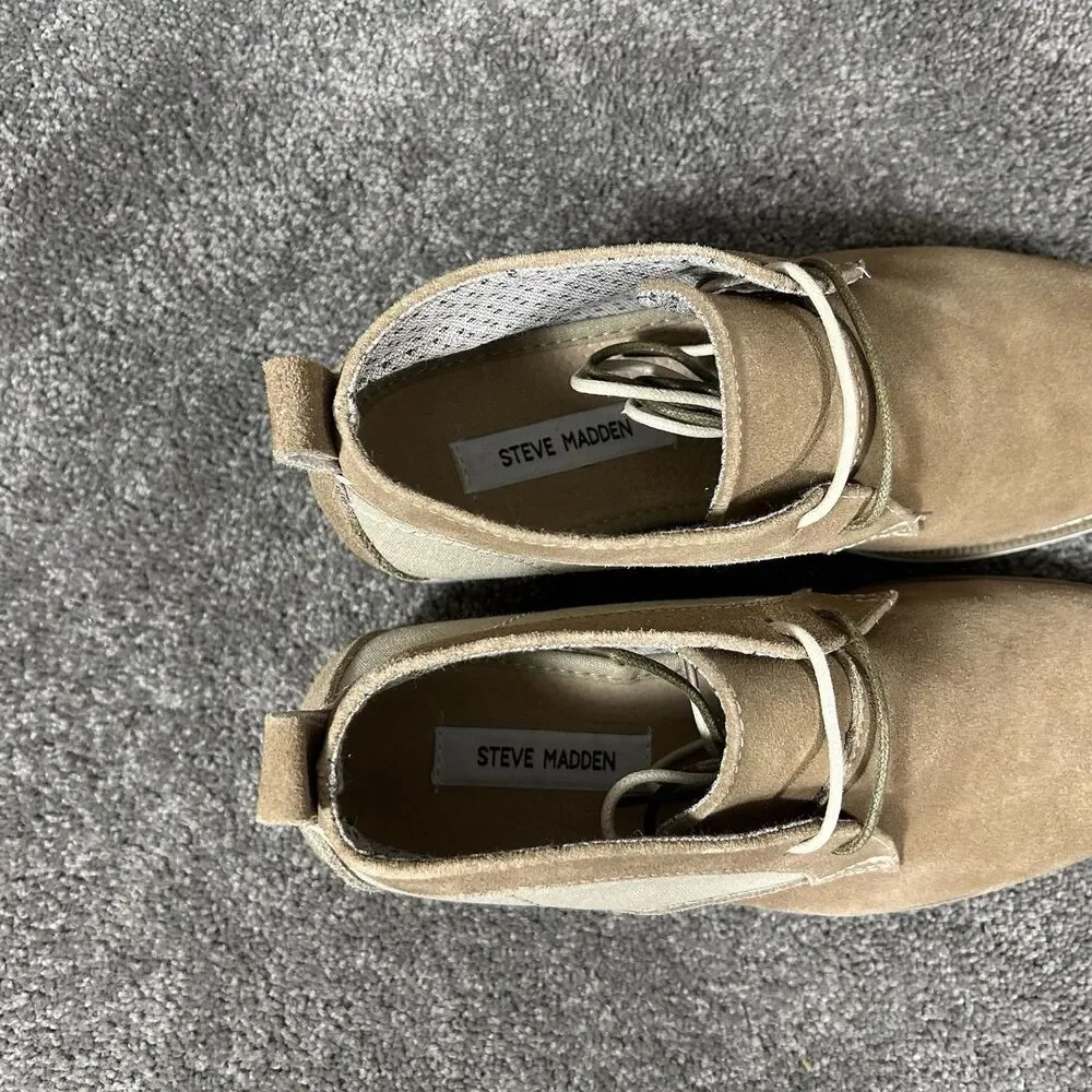 Steve Madden Saxxen Camel Sued Men’s Size 8 Brown Chukka Boots New